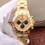 Swiss 4130 JH Factory watch Rolex Daytona Yellow Gold Black Sub-dials